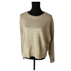 Mossimo Sweater XXL Confetti Cable Knit Crewneck Beige Pullover Fall Harvest